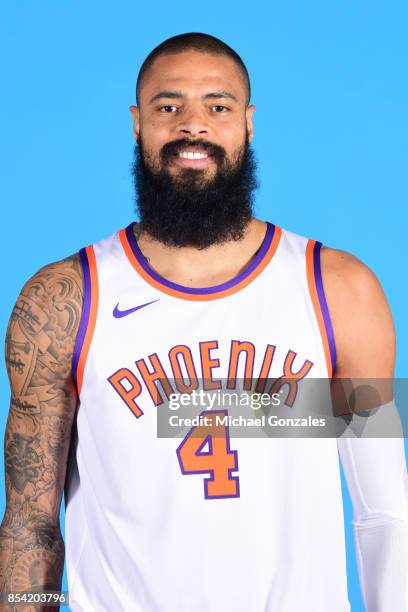 Tyson Chandler of the Phoenix Suns poses for a head shot during media day on September 25, 2017 at the Talking Stick Resort Arena in Phoenix,...