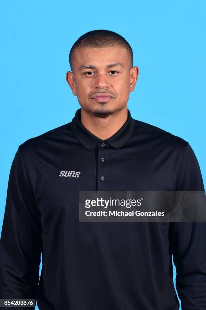 Earl Watson of the Phoenix Suns poses for a head shot during media day on September 25, 2017 at the Talking Stick Resort Arena in Phoenix, Arizona....