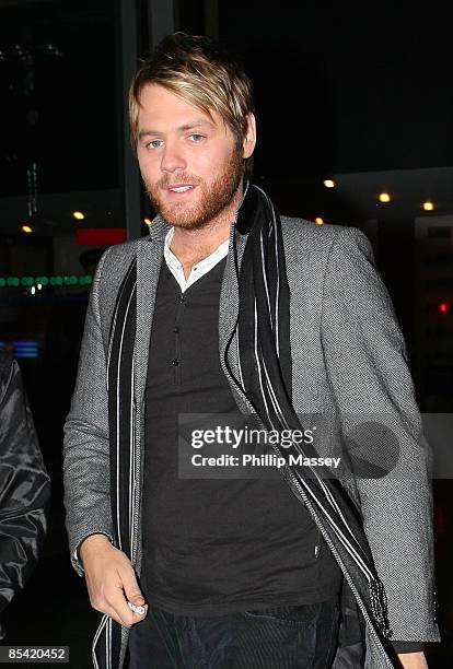 Former Westlife member Brian McFadden appears on the Late Late Show on March 13, 2009 in Dublin, Ireland.
