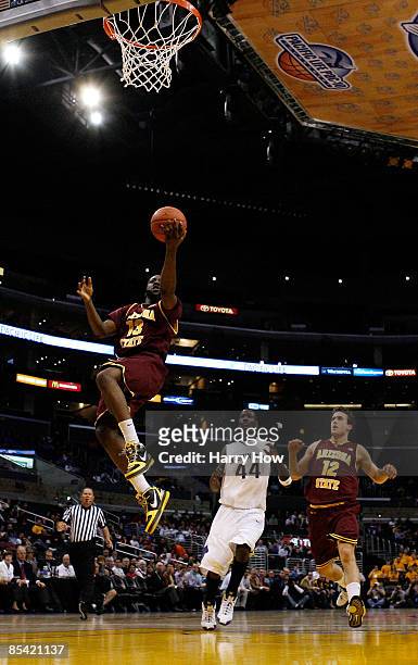 Guard James Harden of the Arizona State Sun Devils goes up for a shot against the Washington Huskies in the Pacific Life Pac-10 Men's Basketball...