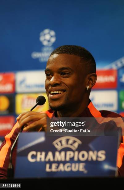 Barcelona defender Nelson Semedo during the UEFA Champions League FC Barcelona Training and Press Conference at Estadio Jose Alvalade on September...