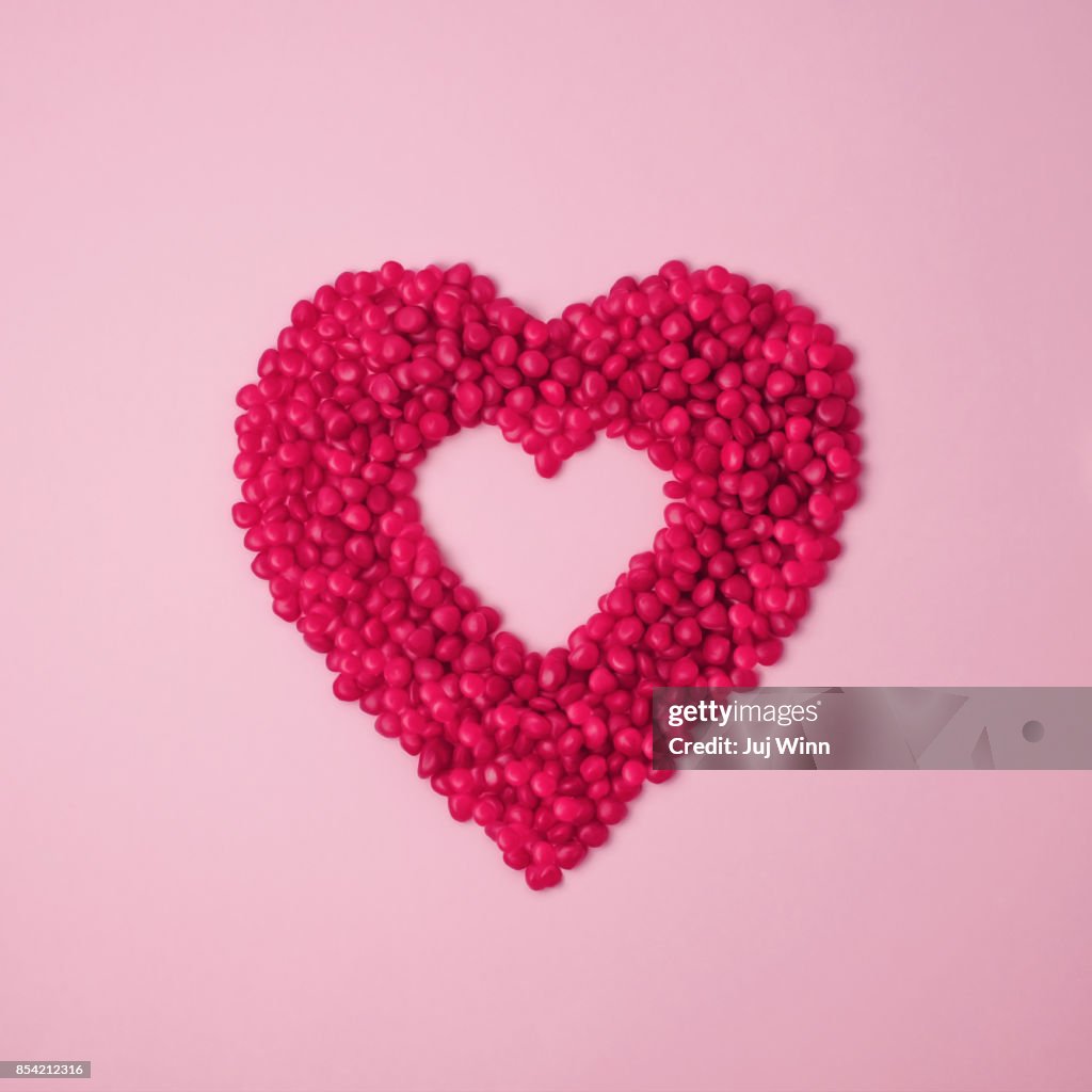 Red Cinnamon Candies in the Shape of a Heart