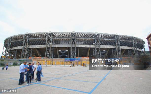 General view of stadium prior the UEFA Champions League group F match between SSC Napoli and Feyenoord at Stadio San Paolo on September 26, 2017 in...