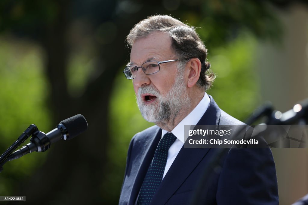 President Trump Holds Joint Press Conference With Prime Minister Of Spain