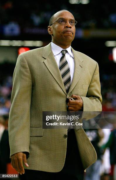 Associate head coach Jeff Battle of the Wake Forest Demon Deacons walks off the court after their 75-64 loss to the Maryland Terrapins in the 2009...