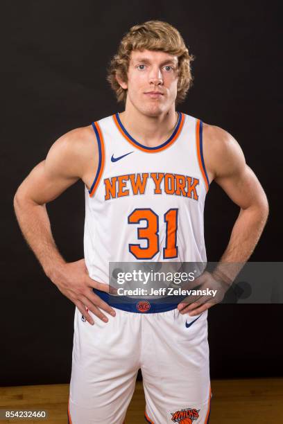 Ron Baker of the New York Knicks is photographed at New York Knicks Media Day on September 25, 2017 in Greenburgh, New York.