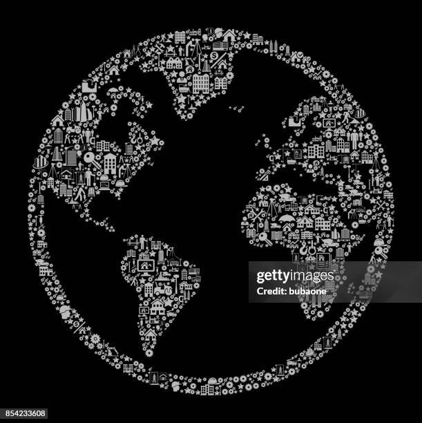 globe construction industry vector icon pattern - contractor computer stock illustrations