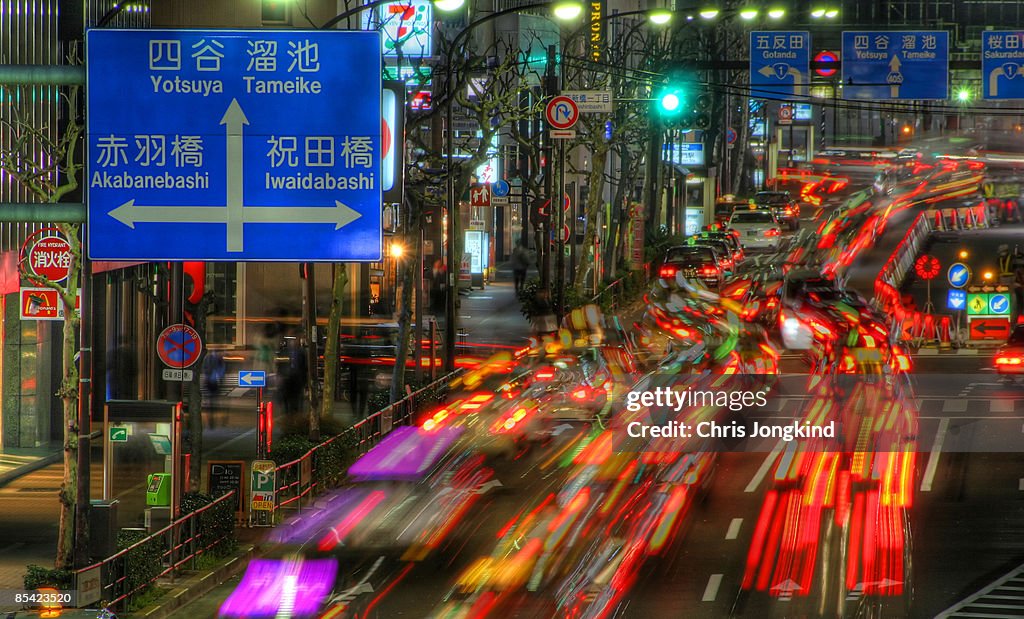 The traffic road, elevated view