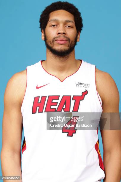 Fl AJ Hammons of the Miami Heat poses for a head shot at American Airlines Arena in Miami, Florida on September 25, 2017. NOTE TO USER: User...