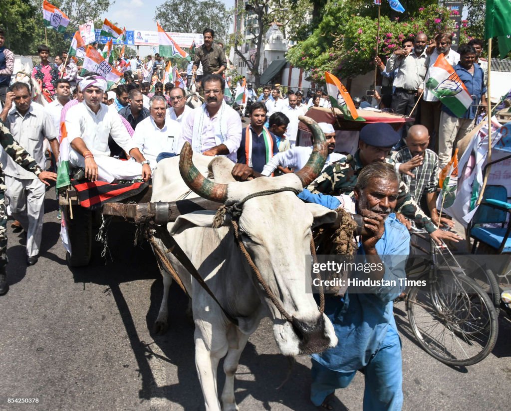 Congress Protest Against Petrol Price Hike