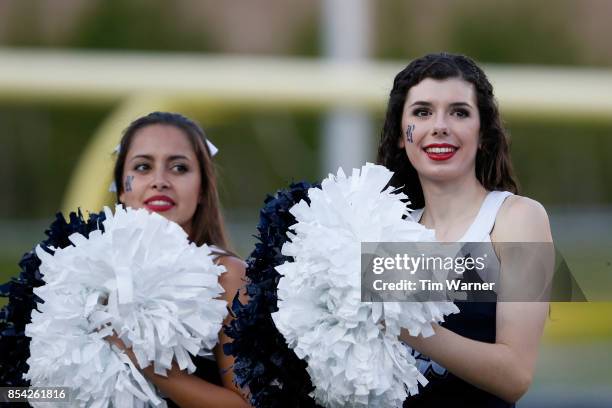 Rice Owls cheerleaders perform during the game against the FIU Golden Panthers at Rice Stadium on September 23, 2017 in Houston, Texas.