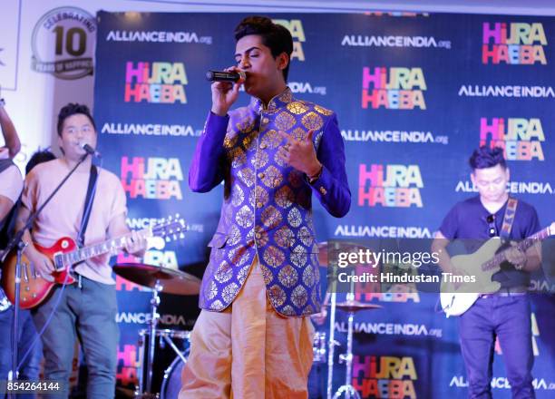 Members of LGBT perform during 'Hijra Habba' event with the theme 'All citizens equal - Inclusion', at Select CityWalk Mall on September 22, 2017 in...