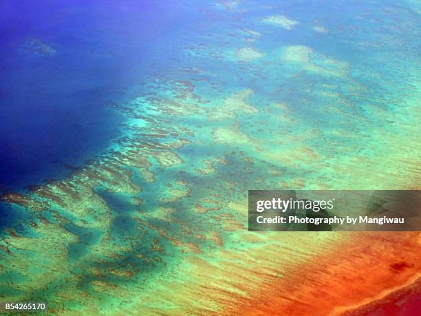 great barrier reef - cairns aerial stock pictures, royalty-free photos & images