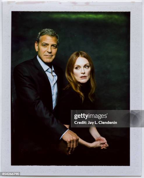 Director George Clooney and actress Julianne Moore, from the film "Suburbicon," is photographed on polaroid film at the L.A. Times HQ at the 42nd...