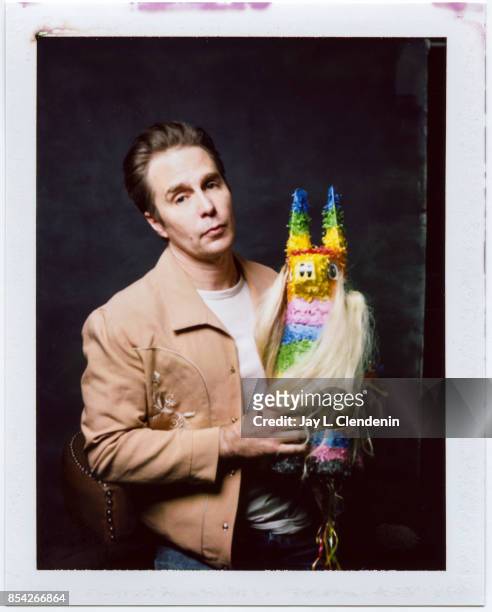 Sam Rockwell from the films, "Woman Walks Ahead" and "Three Billboards Outside Ebbing, Missouri," is photographed on polaroid film at the L.A. Times...