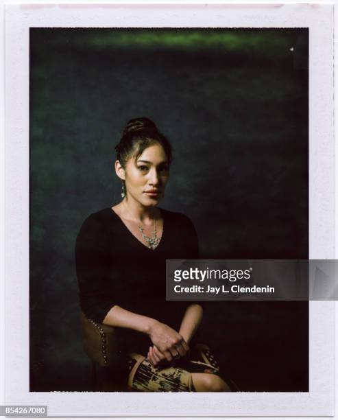 Orianka Kilcher from the film, "Hostiles," is photographed on polaroid film at the L.A. Times HQ at the 42nd Toronto International Film Festival, in...