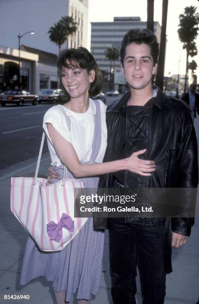 Actress Leslie Ann Warren and son Christopher Peters attend the screening of "The Natural" on May 9, 1984 at the Academy Theater in Beverly Hills,...