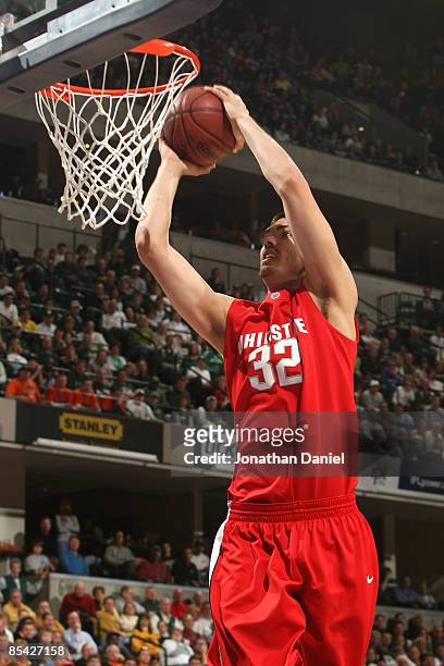 Mullens of the Ohio State Buckeyes attempts a shot against the Michigan State Spartans during their semifinal game of the Big Ten Men's Basketball...