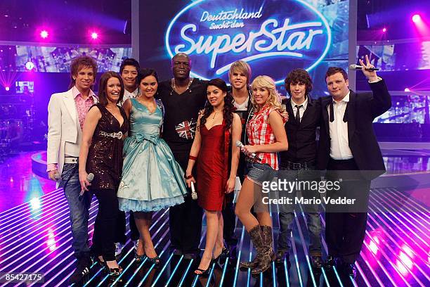 Singer Seal and the german superstars look on during a photo call after the rehearsel for the singer qualifying contest DSDS 'Deutschland sucht den...