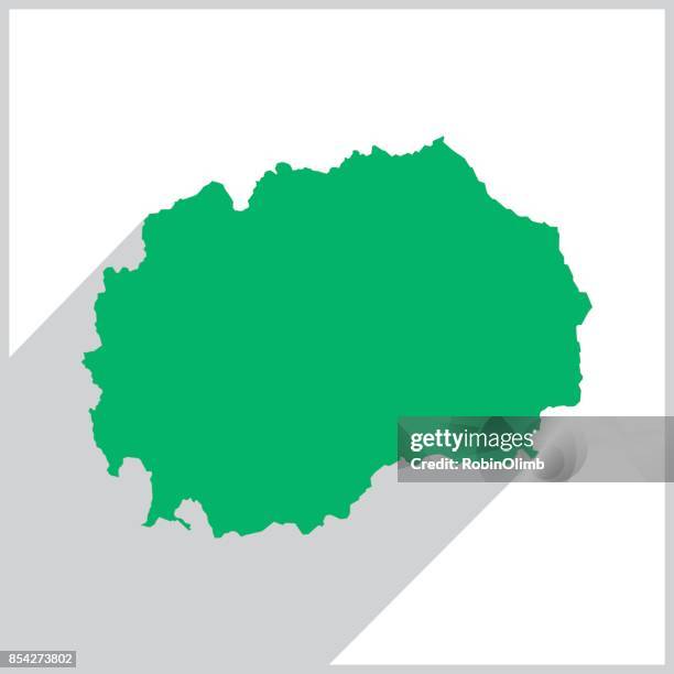 macedonia green map icon - macedonia country stock illustrations