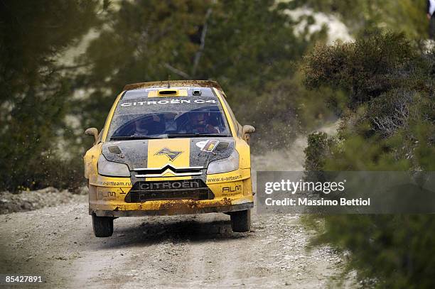 Evgeny Novikov of Russia and Dale Moscatt of Great Britain in action in the Citroen C4 Junior Team during Leg 2 of the WRC FxPro Rally of Cyprus 2009...