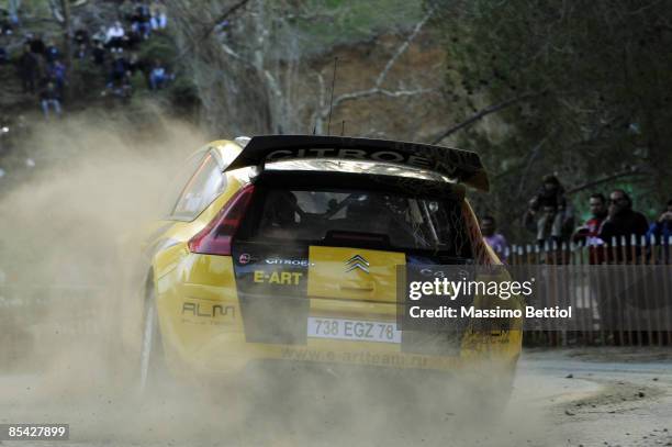 Evgeny Novikov of Russia and Dale Moscatt of Great Britain in action in the Citroen C4 Junior Team during Leg 2 of the WRC FxPro Rally of Cyprus 2009...