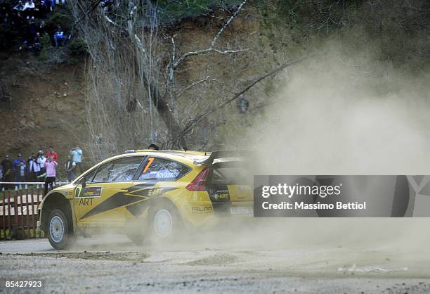 Evgeny Novikov of Russia and Dale Moscatt of Great Britain in action in the Citroen C4 Junior Team during Leg 2 of the WRC FxPro Rally of Cyprus 2009...