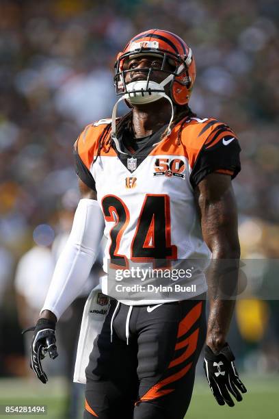 Adam Jones of the Cincinnati Bengals walks across the field in the first quarter against the Green Bay Packers at Lambeau Field on September 24, 2017...