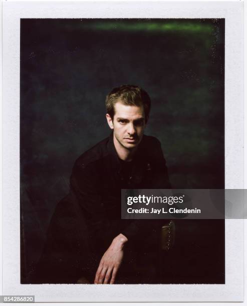 Andrew Garfield, from the film, "Breathe," is photographed on polaroid film at the L.A. Times HQ at the 42nd Toronto International Film Festival, in...