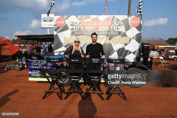 Producers and founders of AMBI Media Group Monika Bacardi and Andrea Iervolino On The Set Of The Movie "Trading Paint" on September 14, 2017 in...