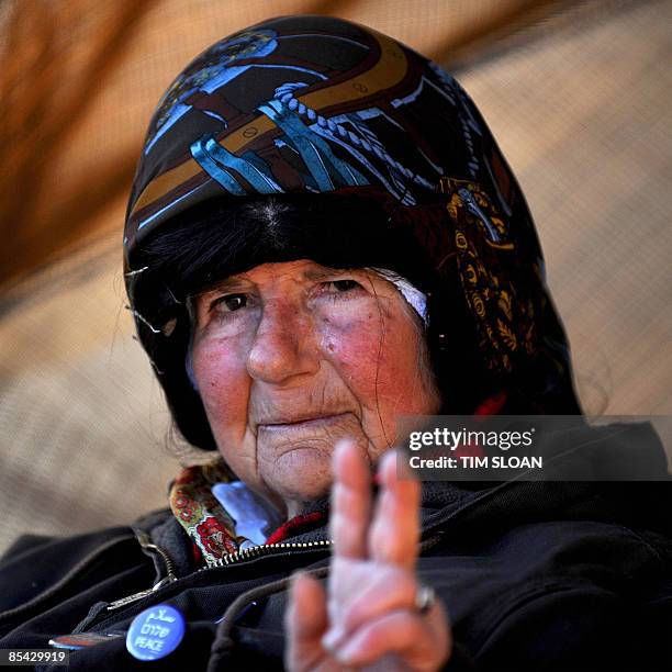 Concepcion Picciotto poses across the street from the White House March 4, 2009 in Washington, DC. Picciotto has lived in Lafayette Square on the...