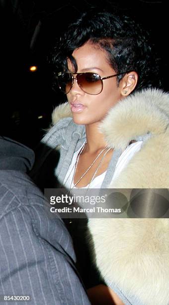 Rihanna is seen on the streets of Manhattan on March 14, 2009 in New York City.