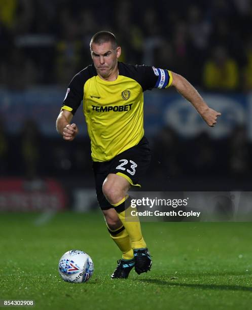 Jake Buxton of Burton during the Sky Bet Championship match between Burton Albion and Aston Villa at Pirelli Stadium on September 26, 2017 in...