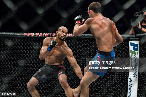 Fight Night 116: David Branch in action vs Luke Rockhold during middleweight bout at PPG Paints Arena. Pittsburgh, PA 9/16/2017 CREDIT: Chad Matthew...