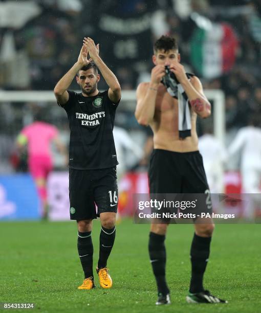 Celtic's Joe Ledley and Charlie Mulgrew dejected after the final whistle