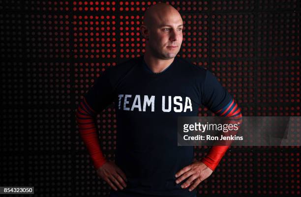 Bobsledder Nick Cunningham poses for a portrait during the Team USA Media Summit ahead of the PyeongChang 2018 Olympic Winter Games on September 26,...