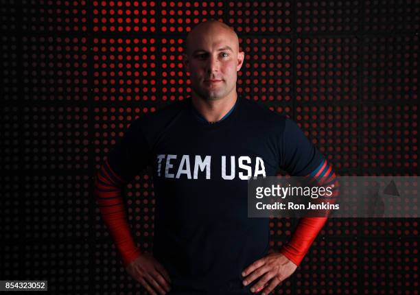 Bobsledder Nick Cunningham poses for a portrait during the Team USA Media Summit ahead of the PyeongChang 2018 Olympic Winter Games on September 26,...