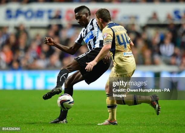 Newcastle United's Sammy Ameobie and Leeds United'd Ross McCormack during the Capital One Cup, Third round match at St James' Park, Newcastle.