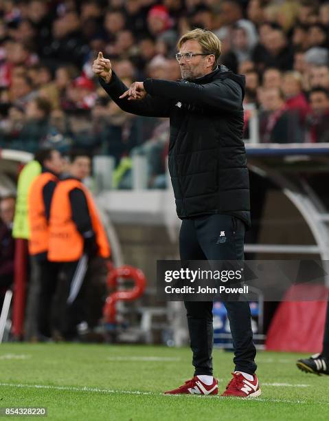 Jurgen Klopp manager of Liverpool during the UEFA Champions League group E match between Spartak Moskva and Liverpool FC at Otkrytije Arena on...