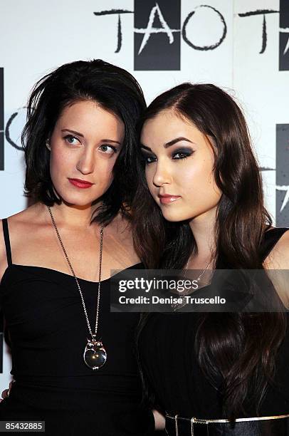 Kimberly Kane and Sasha Grey arrive at her 21st Birthday at Tao Las Vegas on March 14, 2009 in Las Vegas, Nevada.