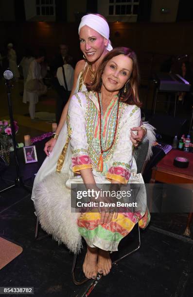 Normandie Keith and Belinda Carlisle attend the launch of Belinda Carlisle's new album "Wilder Shores" featuring a a session of Kundalini Yoga,...