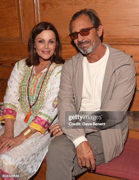 Belinda Carlisle and Morgan Mason attend the launch of Belinda Carlisle's new album "Wilder Shores" featuring a a session of Kundalini Yoga,...