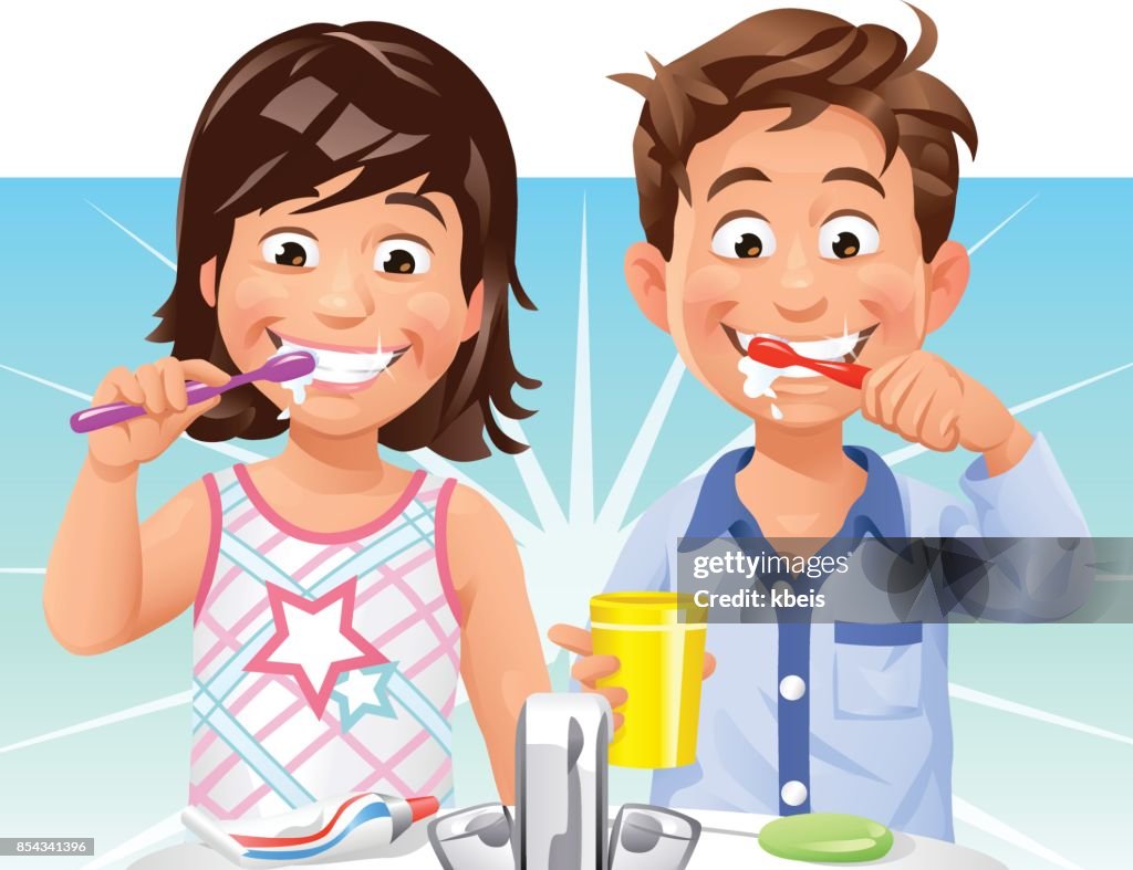 Kids Brushing Teeth