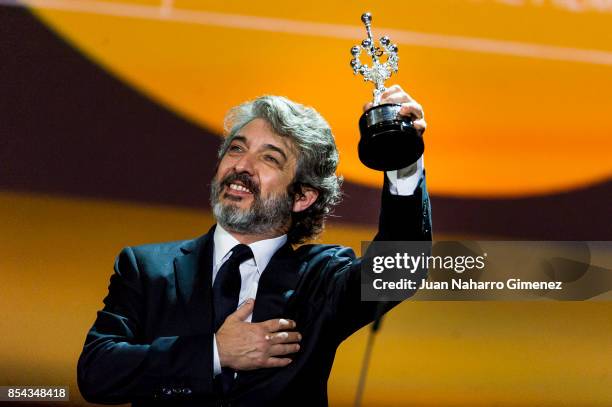 Ricardo Darin receives the Donostia Award during the 65th San Sebastian Film Festival at the Kursaal on September 26, 2017 in San Sebastian, Spain.