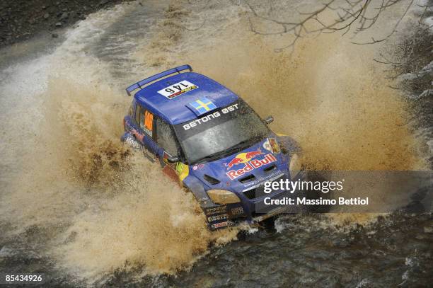 Patrik Sandell of Sweden and Emil Axelsson of Sweden in action in the Red Bull Skoda Fabia S2000 during Leg 3 of the WRC FxPro Rally of Cyprus 2009...