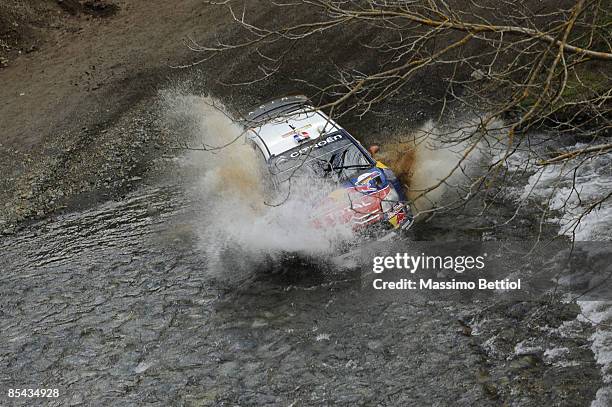 Sebastien Loeb of France and Daniel Elena of Monaco in action in the Citroen C4 Total during Leg 3 of the WRC FxPro Rally of Cyprus 2009 on March 15,...