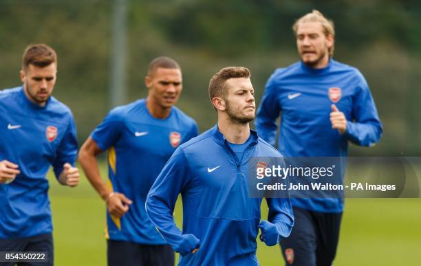 Arsenal's Jack Wilshere during a training session at London Colney, Hertfordshire.