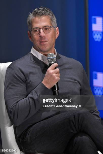 Chairman Casey Wasserman addresses the media during the Team USA Media Summit ahead of the PyeongChang 2018 Olympic Winter Games on September 26,...
