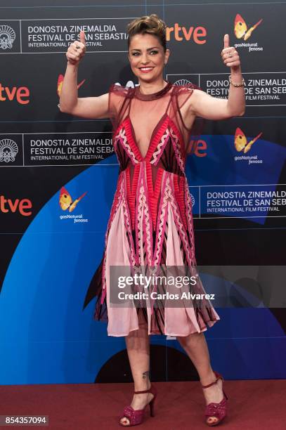 Actress Dolorres Fonzi attends 'La Cordillera' premiere during the 65th San Sebastian International Film Festival on September 26, 2017 in San...