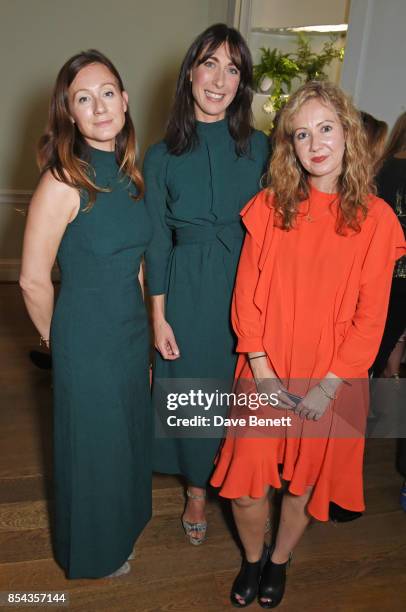 Virginia Norris, Samantha Cameron and Natasha Lunn attend the Red Smart Women Week Career Shifters Party at Asia House on September 26, 2017 in...